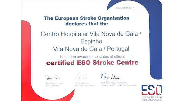 Unidade de AVC do Gaia/Espinho é Certified ESO Stroke Centre